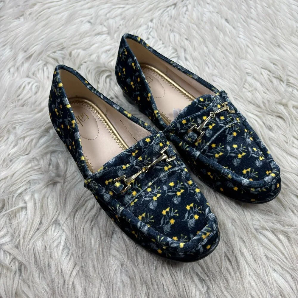 Cabi Floral Velvet‎ Horsebit Loafers